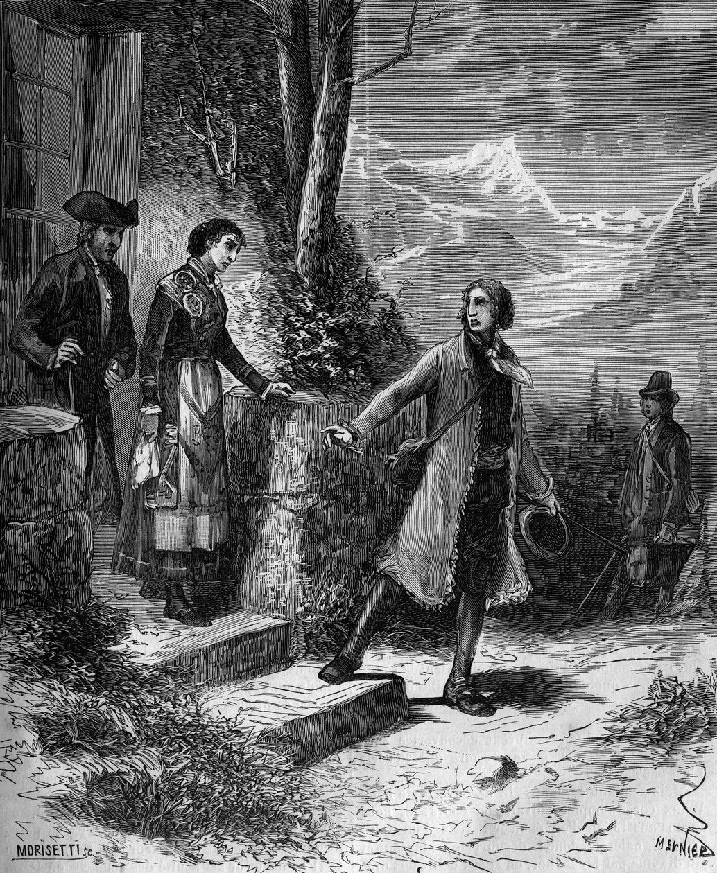 ترك كارل فون لين ، عالم الطبيعة والكاتب السويدي (1707 - 1778) خطيبته في رحلة إلى إنجلترا وهولندا. بواسطة المدرسة الفرنسية