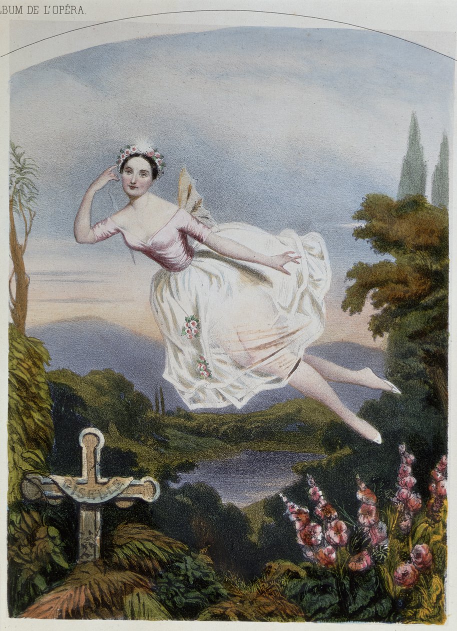 Carlotta Grisi (1819-99) مثل جيزيل ، من الباليه الذي يحمل نفس الاسم بواسطة أدولف آدم (1803-56) بواسطة المدرسة الفرنسية