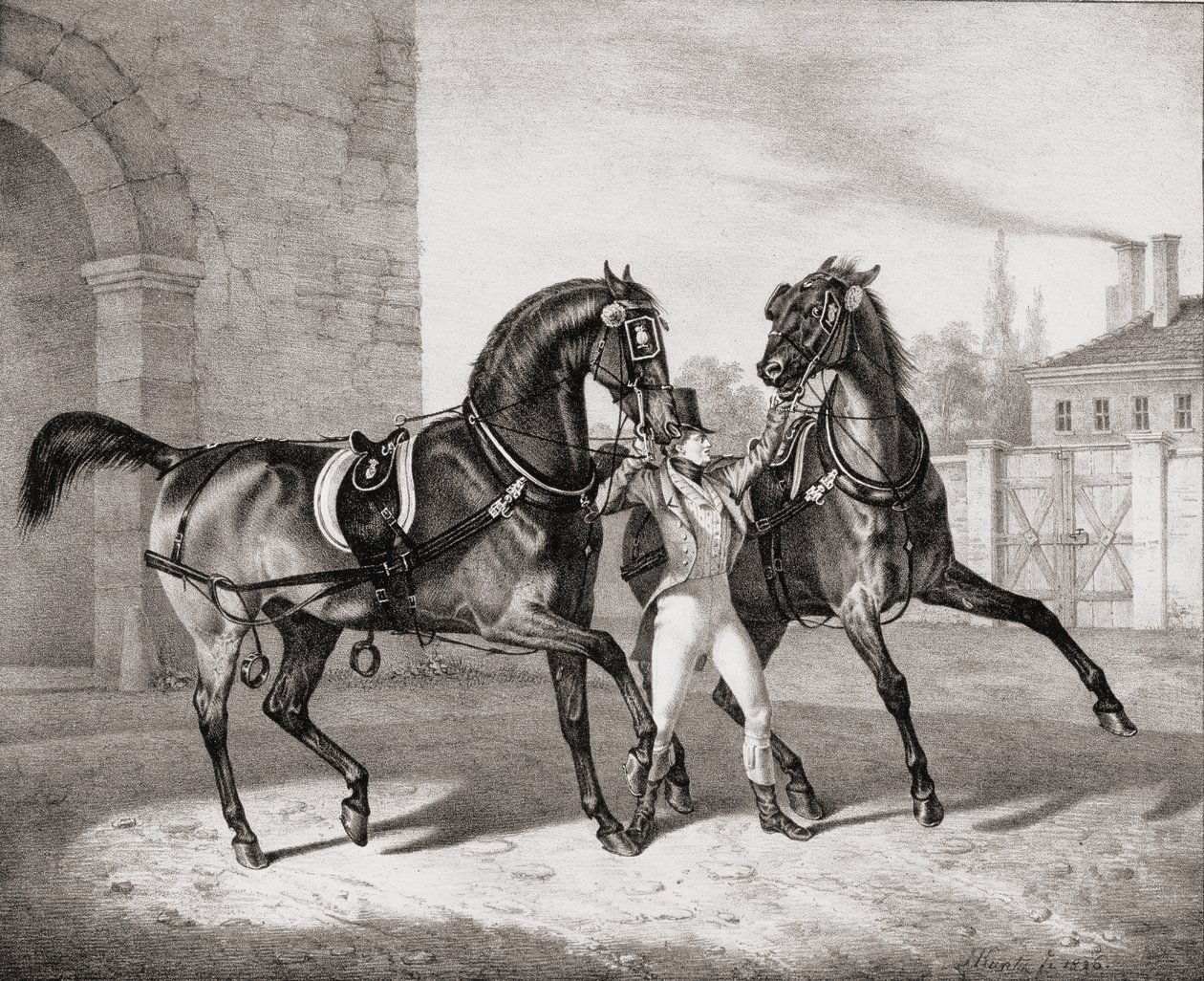 خيول النقل لملك إنجلترا ، 1836 بواسطة المدرسة الفرنسية