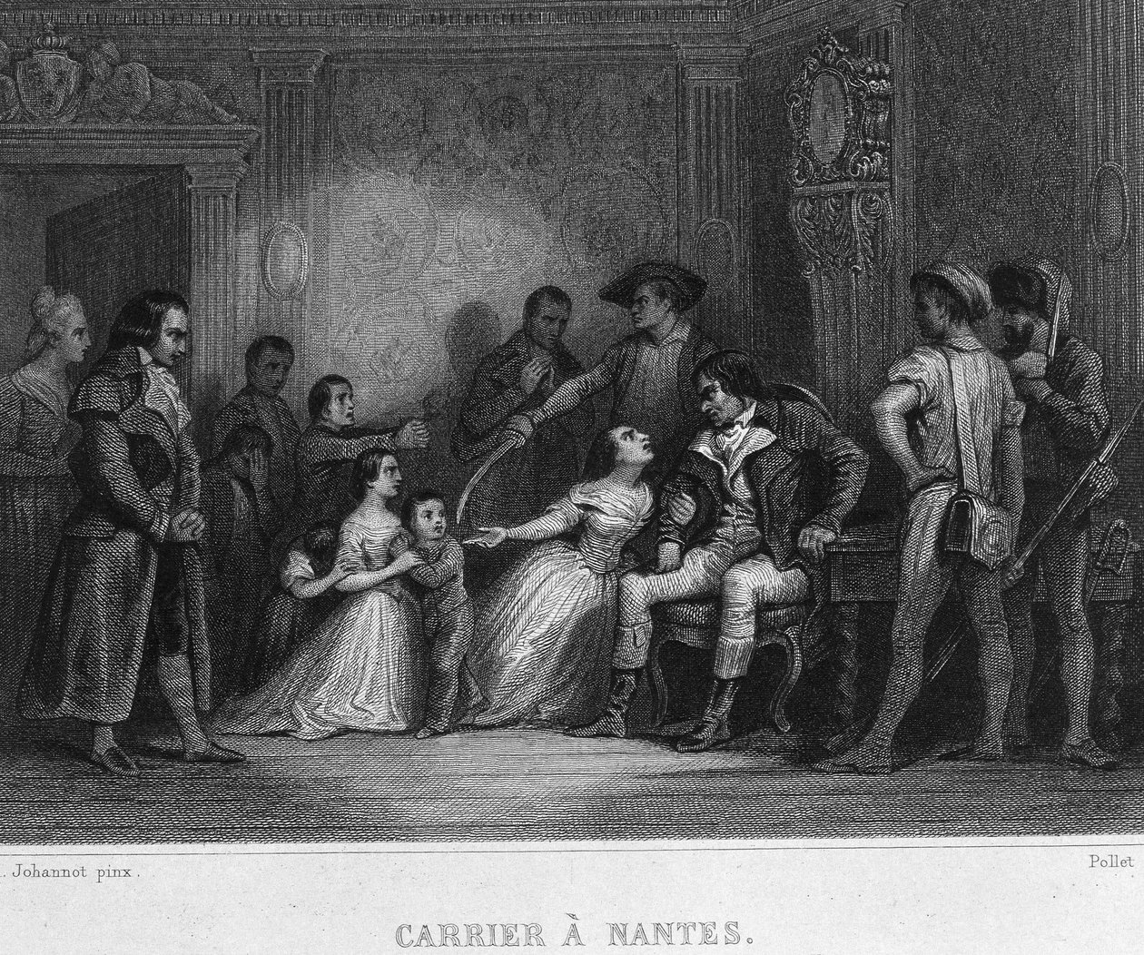 Carrier a Nantes - في "" Revolution francaise "بقلم تيير. القرن ال 19 بواسطة المدرسة الفرنسية