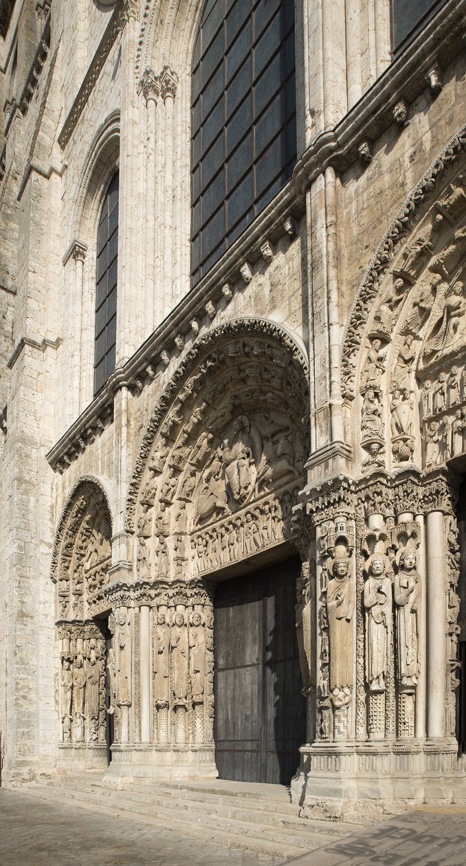 Cathedrale de Chartres ، البوابة الملكية للواجهة الغربية بواسطة المدرسة الفرنسية