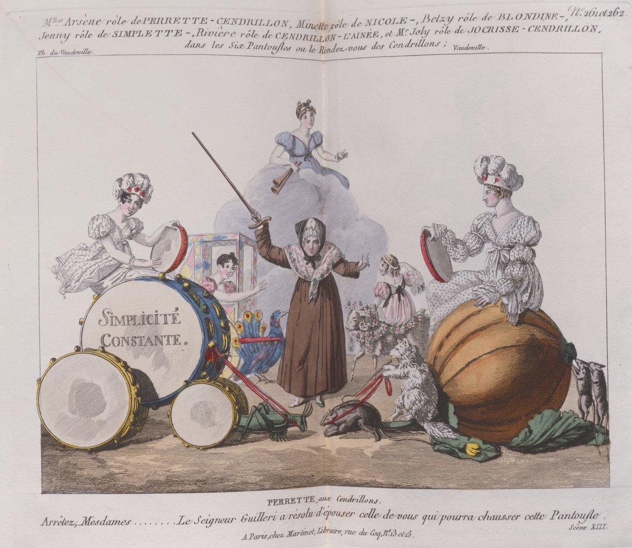 شخصيات من مهزلة The Six Slippers أو Rendez-vous of Cinderellas ، c.1810 بواسطة المدرسة الفرنسية