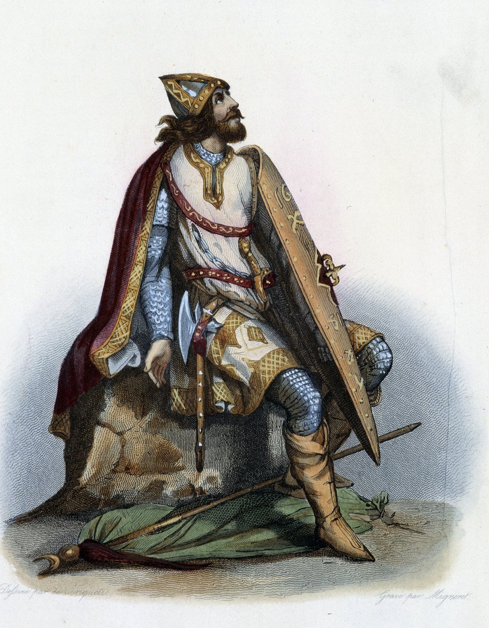 Charles Martel (688-741) Duke of Australia- in “” Le Plutarque francais””, by Mennechet, Paris بواسطة المدرسة الفرنسية