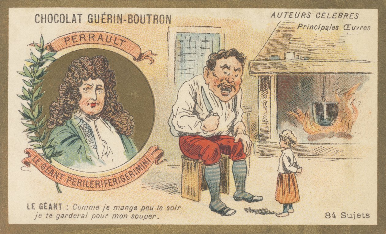 Charles Perrault (1628-1703), French man of letters, author of “Le geant Perileriferigerimini” بواسطة المدرسة الفرنسية