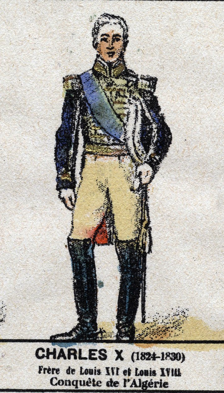 تشارلز العاشر (1757-1836) ، ملك فرنسا. في "" Galeriede Kings and Queens of France والشخصيات اللامعة من 1643 إلى 1895 "" صورة إبينال. بواسطة المدرسة الفرنسية