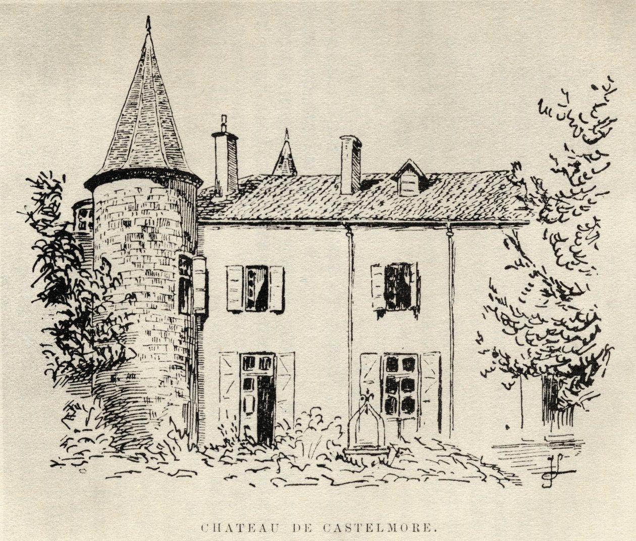 شاتو دي كاستيلمور ، من Memoires de Charles de Batz-Castelmore Comte dArtagnan ، تم نشره عام 1928 بواسطة المدرسة الفرنسية