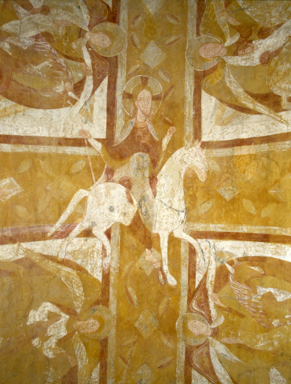 المسيح على ظهور الخيل (القرن الحادي عشر) ، كاتدرائية أوكسير ، سرداب. بواسطة المدرسة الفرنسية