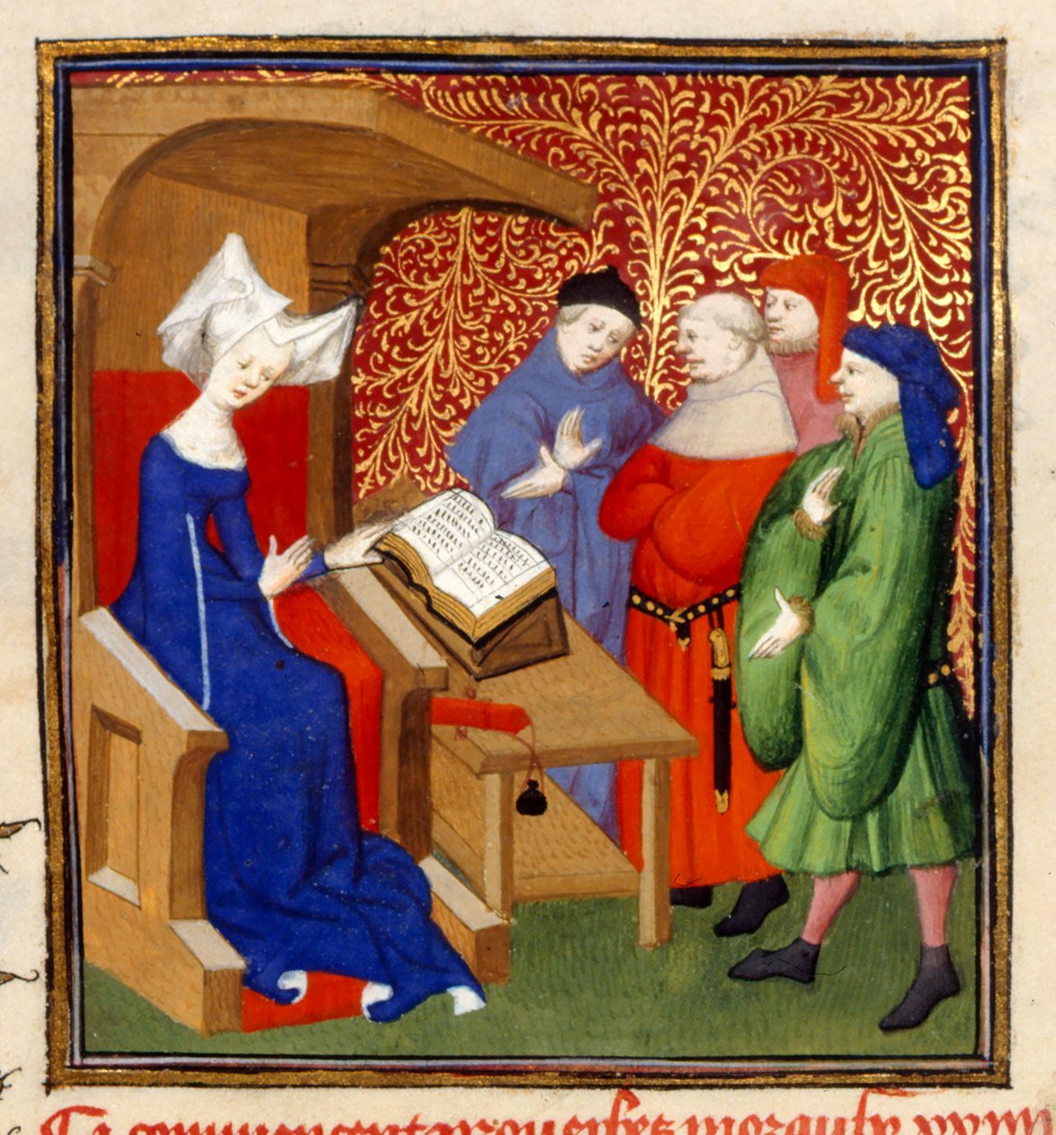 تعليمات كريستين ، MS Harley 4431 ، f.259v ، فرنسا ، ج 1410-14 (لون على رق) بواسطة المدرسة الفرنسية