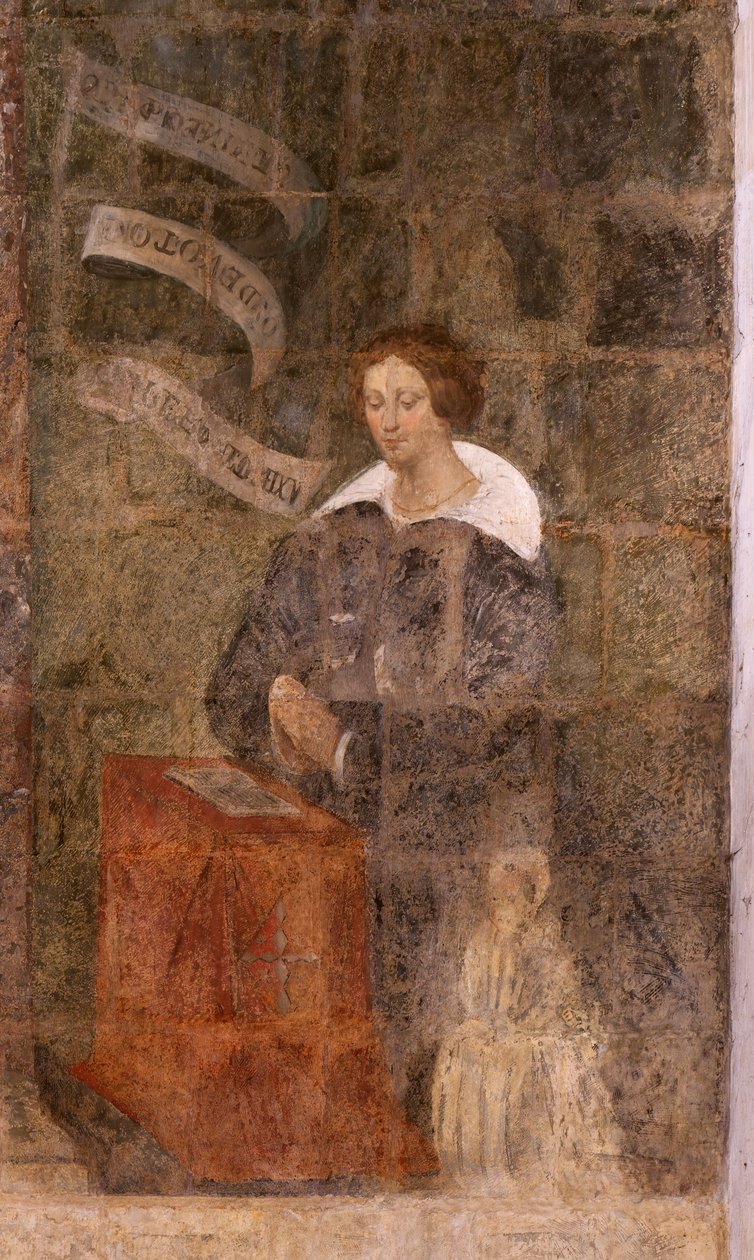 الكنيسة (إجليس سان جان بابتيست). الداخلية. مصلى سان فورسي. اللوحات الجدارية. تمجيد مريم (اللوحة الجصية المعروفة باسم الموت الصالح). بداية القرن السابع عشر. بواسطة المدرسة الفرنسية