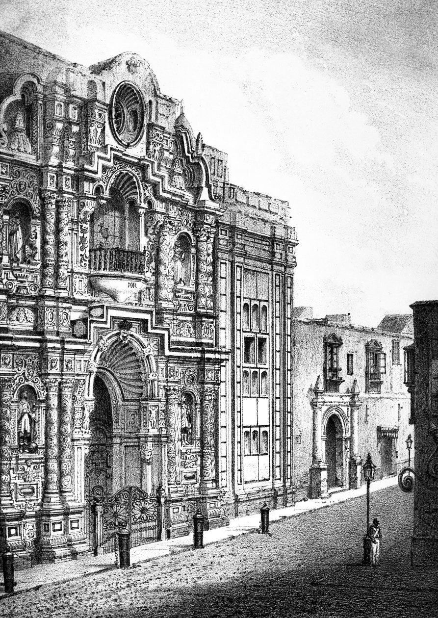 كنيسة الرحمة ، ليما (نقش) بواسطة المدرسة الفرنسية