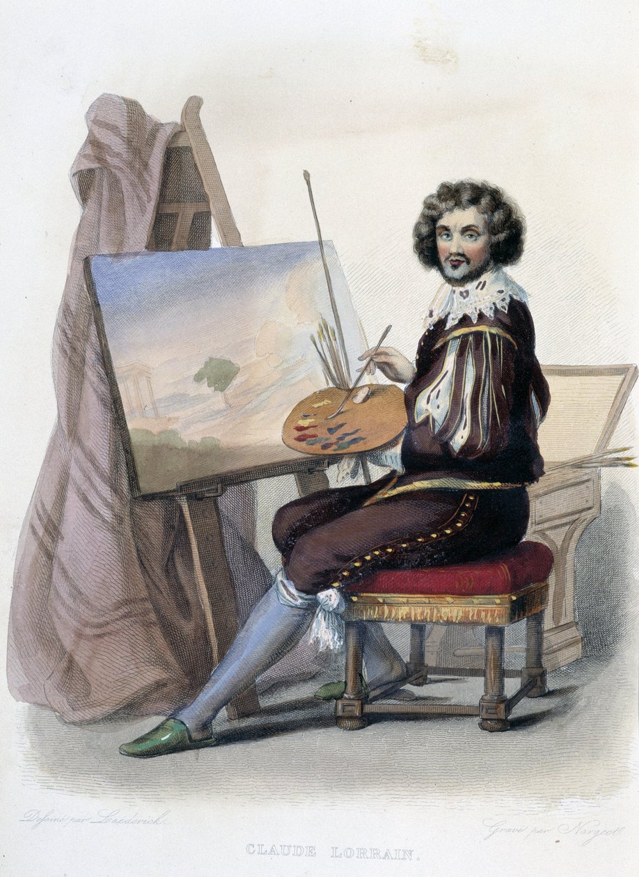 كلود جيلي ديت لورين (1600-1682) رسام فرنسي - في "" Le Plutarque francais "، من Mennechet ، باريس بواسطة المدرسة الفرنسية