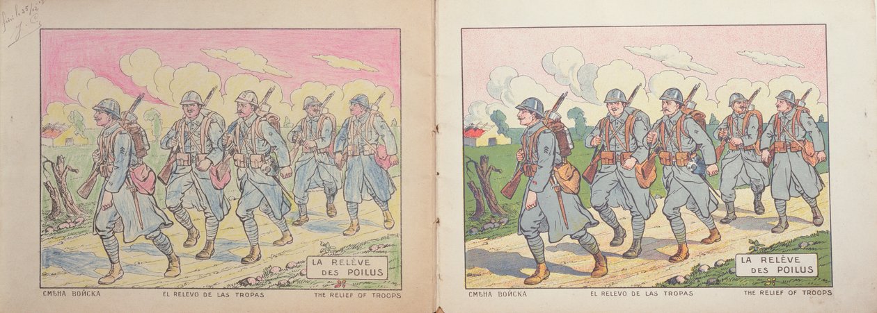كتاب تلوين للأطفال ، إغاثة Poilus ، 1917 بواسطة المدرسة الفرنسية