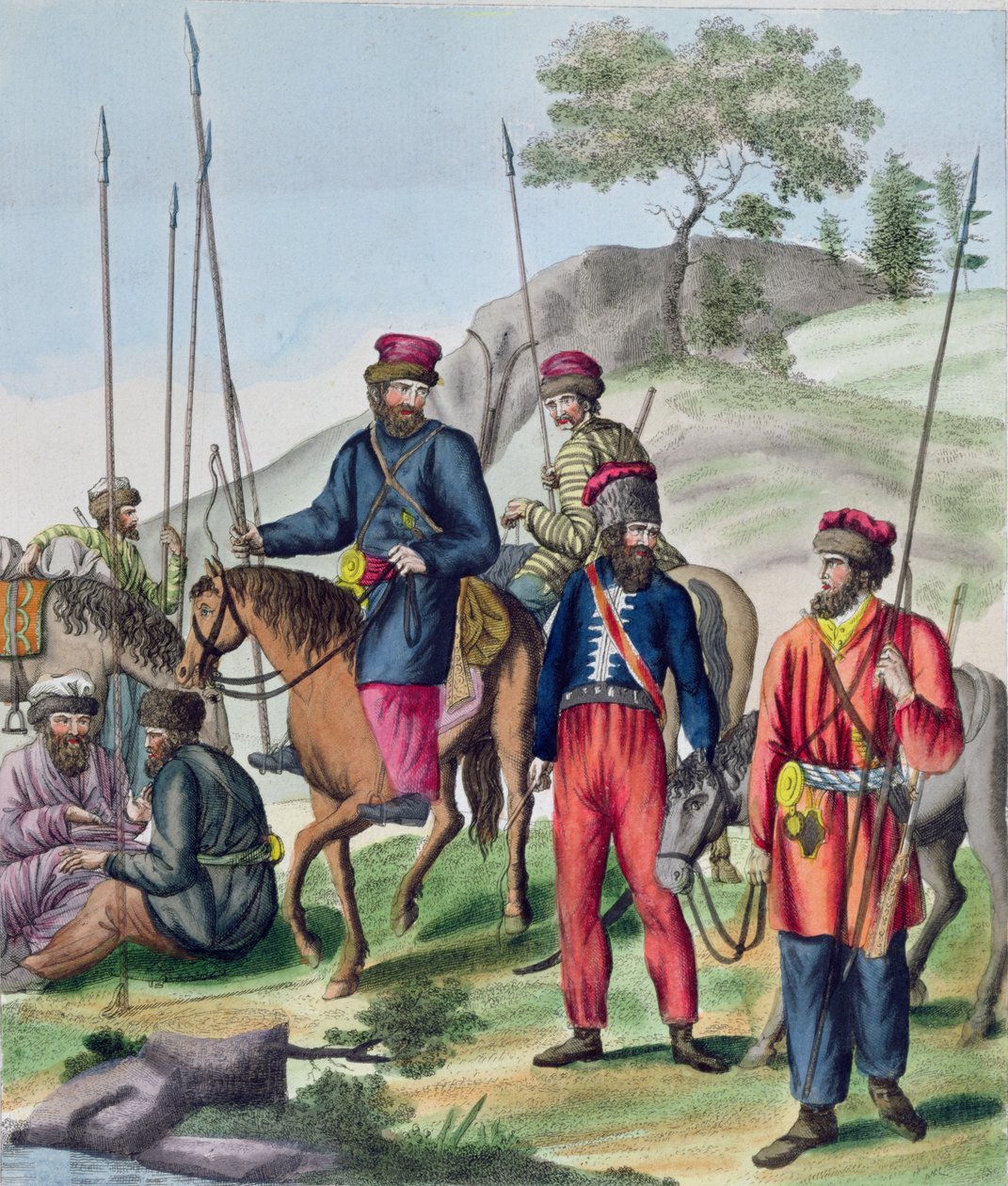 القوزاق في الجيش الروسي ، c.1814 بواسطة المدرسة الفرنسية
