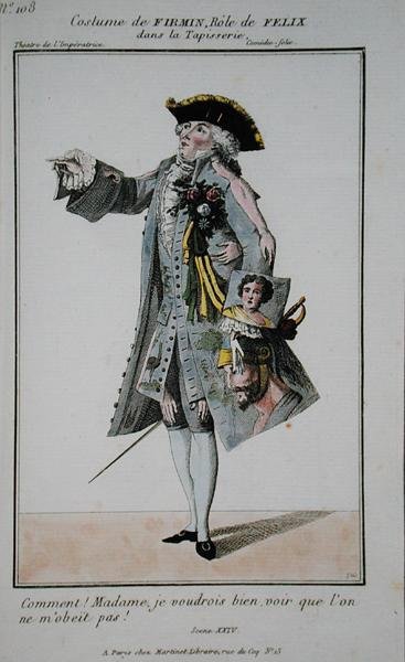 زي فيرمين في دور فيليكس في La Tapisserie ، اللوحة 108 من "Petite Galerie Dramatique" ، التي نشرتها Martinet ، باريس بواسطة المدرسة الفرنسية