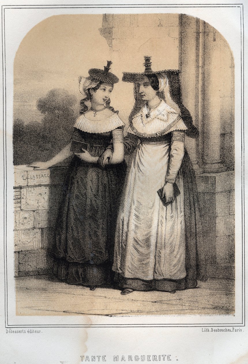 Costumes de Bourgogne - نقش في "" LE SOURIES DE MON UNCLE MEMORIES ET RECITTS DE Voyages "بواسطة MORING MICHEL - نهاية القرن التاسع عشر بواسطة المدرسة الفرنسية