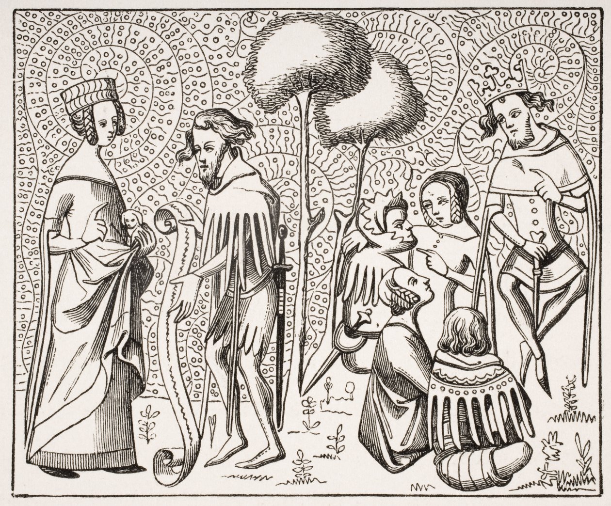 محكمة الحب في بروفانس ، بعد مخطوطة من القرن الرابع عشر ، من Le Moyen Age et La Renaissance بقلم Paul Lacroix (1806-1884) نشرت عام 1847 بواسطة المدرسة الفرنسية