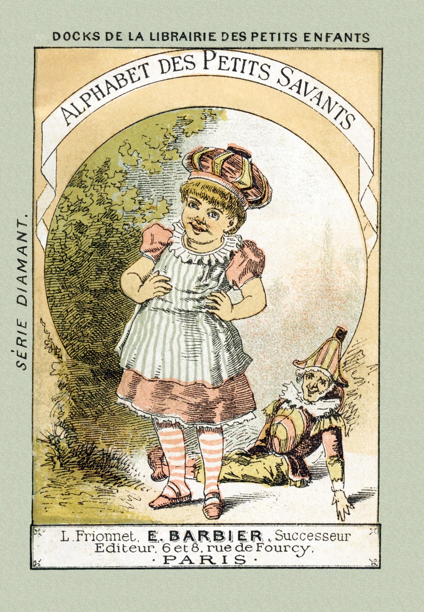 الغلاف - عندما نضحك مثل Bebe في العنوان ، نقول A A A A A A A A - في "Alphabet des petits savants" ، أواخر القرن التاسع عشر (chromolithograph) بواسطة المدرسة الفرنسية