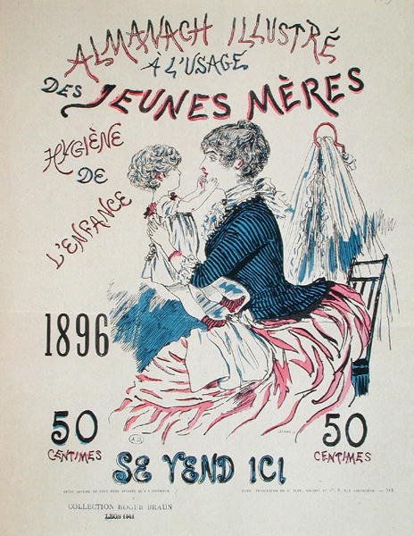 غلاف "Almanach Illustre a l'Usage des Jeunes Meres" بواسطة المدرسة الفرنسية