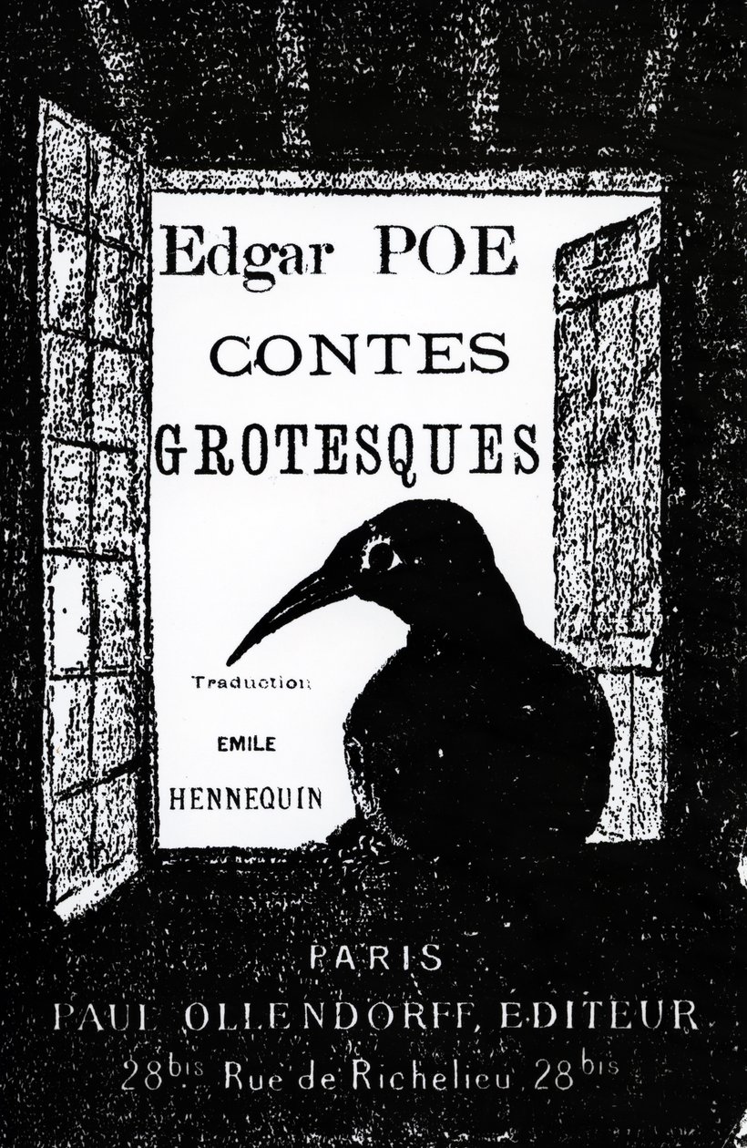 غلاف لـ Grotesques بقلم إدغار آلان بو ، نُشر عام 1882 بواسطة المدرسة الفرنسية
