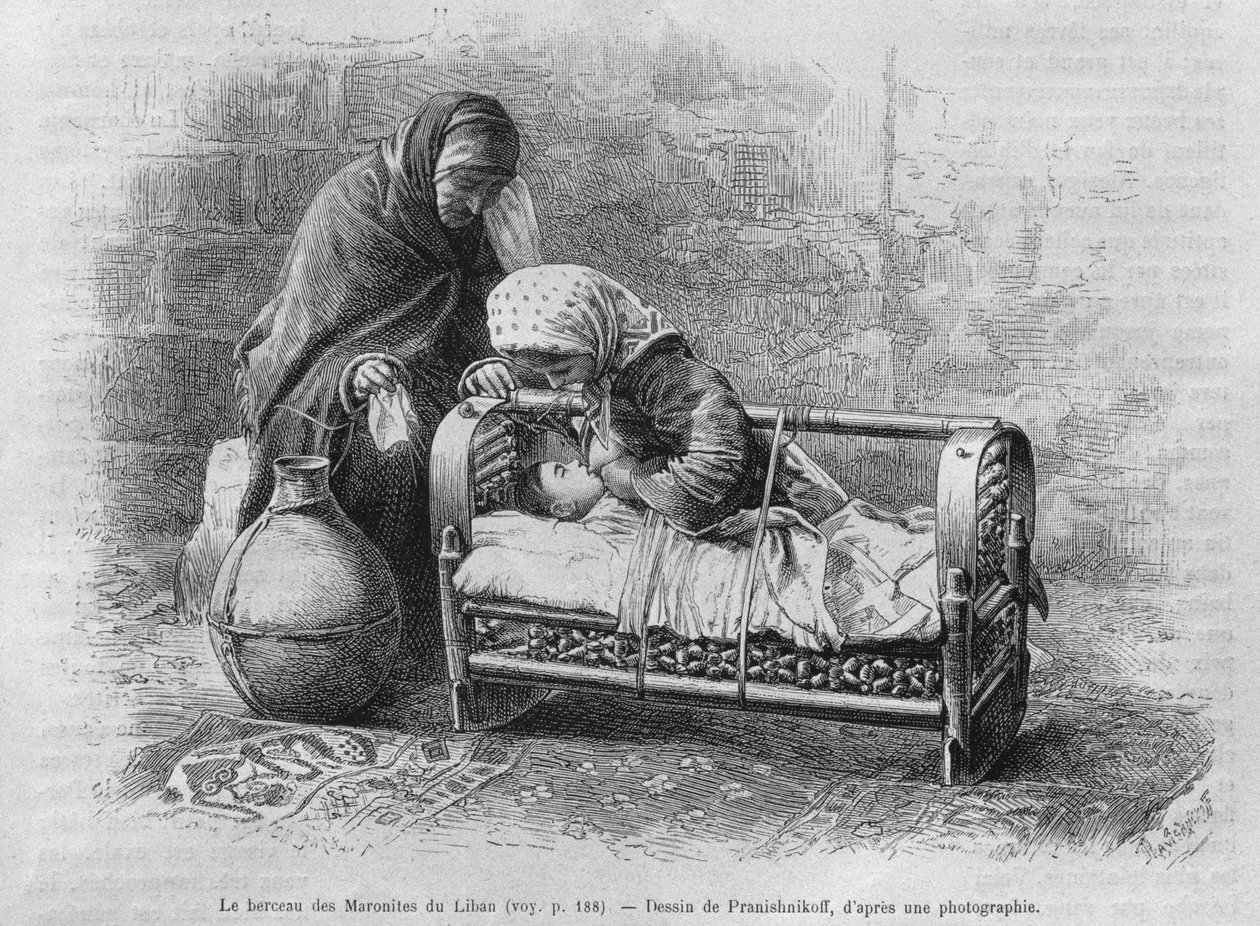 مهد إلى الموارنة من سوريا اليوم. رحلات إلى فينيسيا ولبنان وجودي. 1875-1880 من لويس تشارلز إميل لورت ، 1884 (النقش وزن الجسم) بواسطة المدرسة الفرنسية