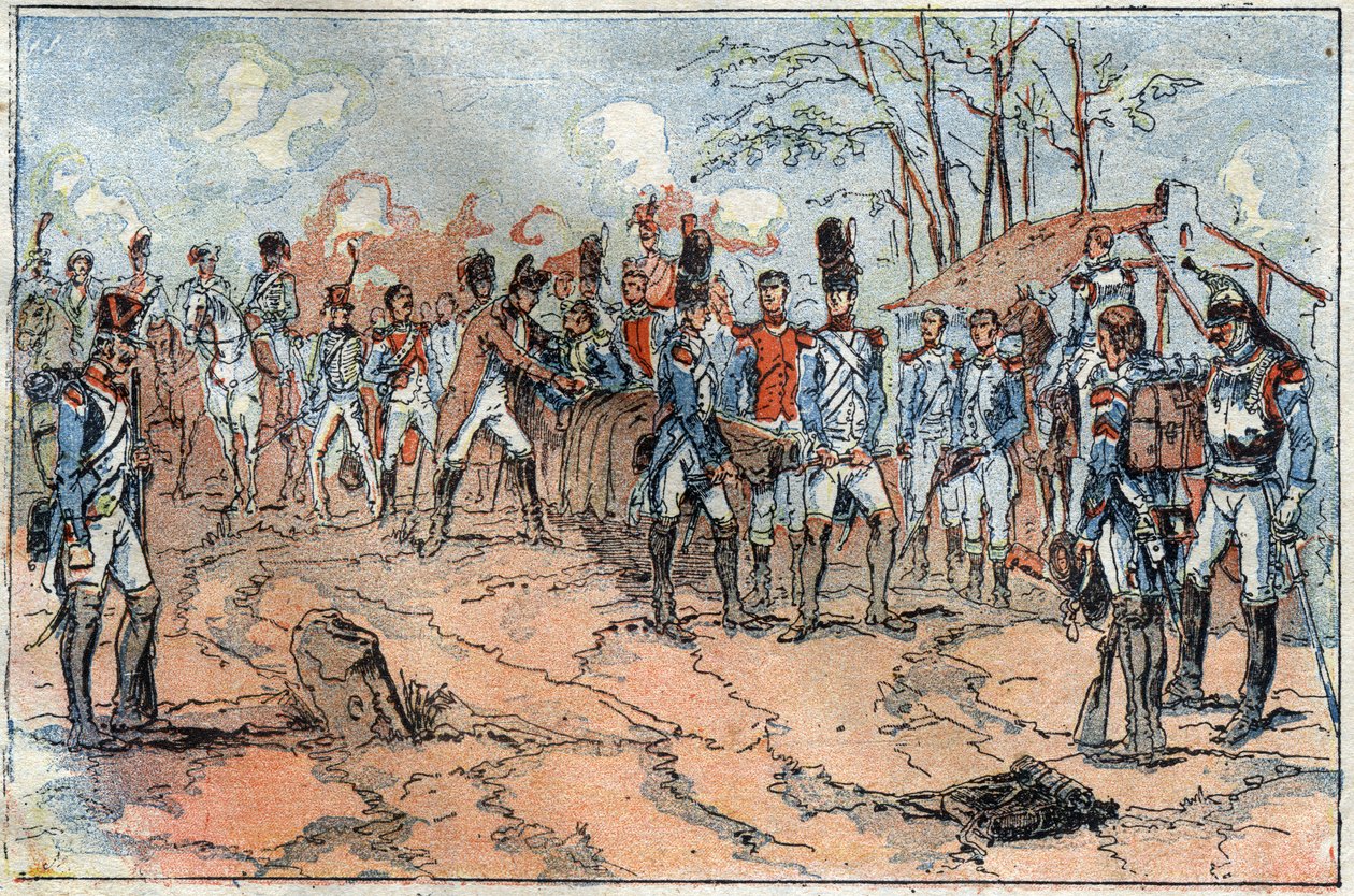 وفاة Marechal Jean Lannes (1769-1809) في معركة Essling في 28 مايو بواسطة المدرسة الفرنسية
