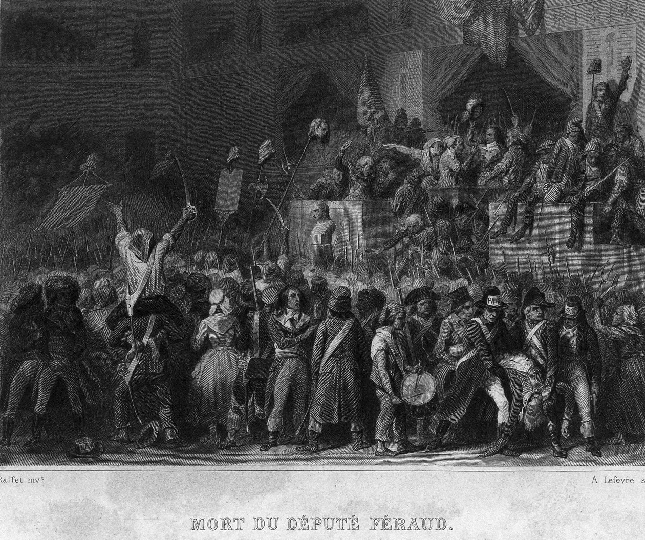 وفاة النائب جان فيرود (أو Ferraud: 1764-1795) - في "" Revolution francaise "" بقلم تيير بواسطة المدرسة الفرنسية