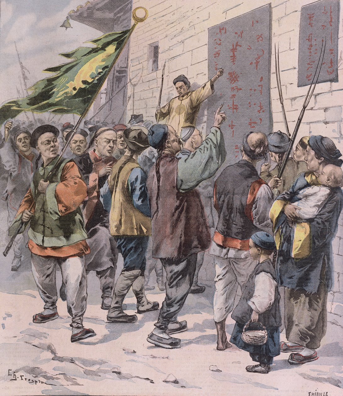 الموت للأجانب ، من لو بيتي باريزيان ، 15 يوليو 1900 بواسطة المدرسة الفرنسية
