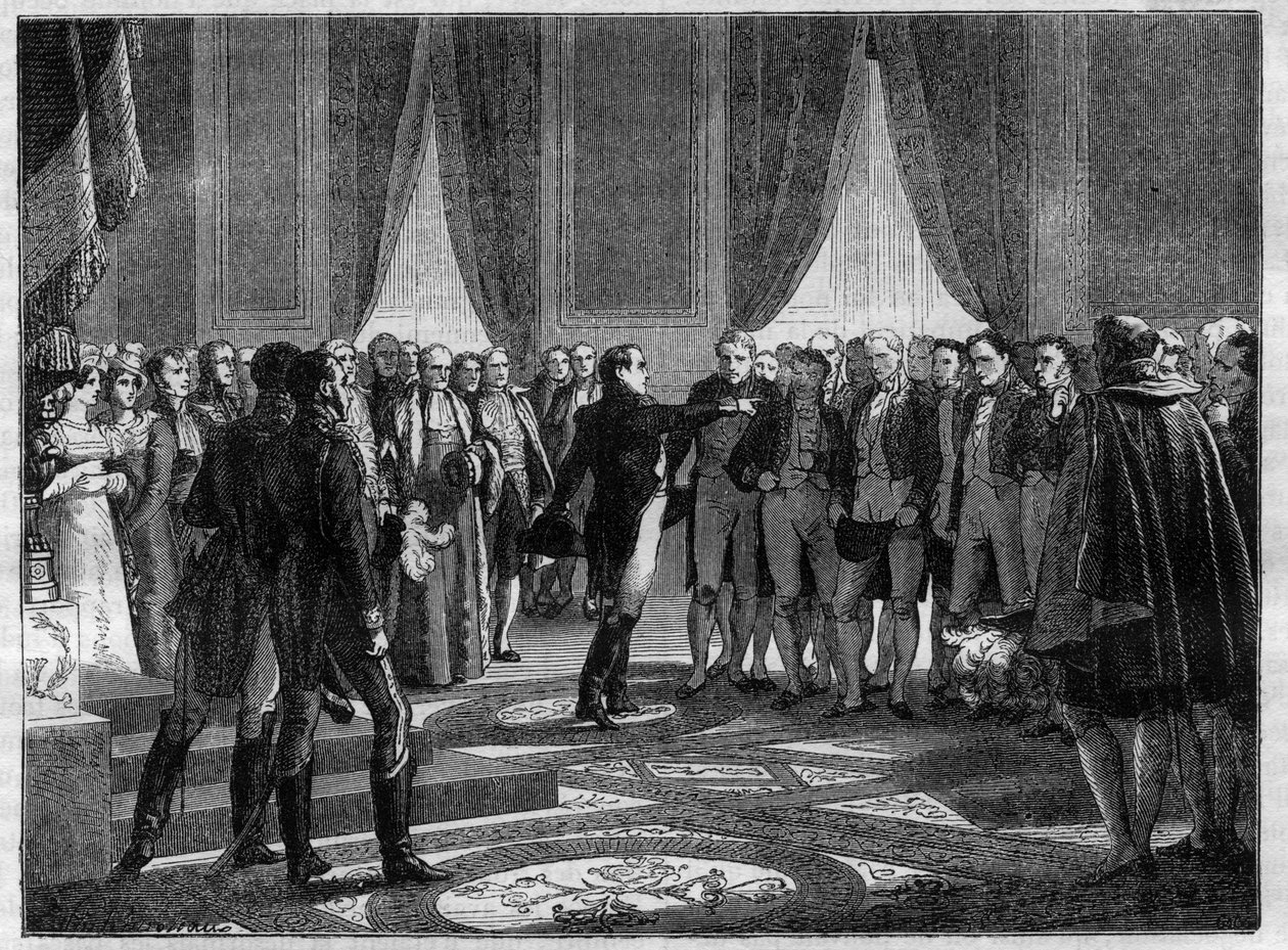 ديسمبر 1813 - الفاصلة العليا العنيفة لنابليون إلى الهيئة التشريعية - بواسطة المدرسة الفرنسية