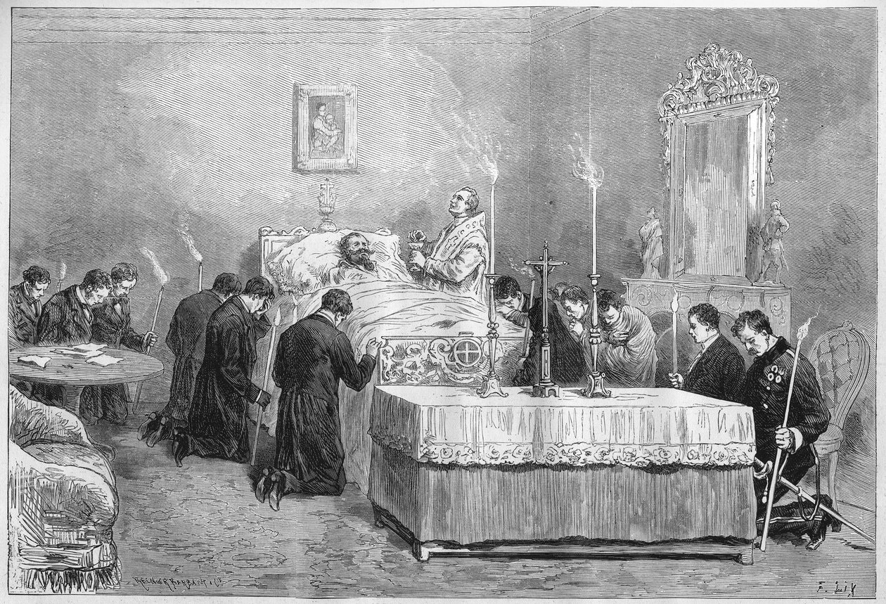Deces of the King of Italy Victor Emmanuel II (Vittorio Emanuele) (Victor-Emmanuel) ، 9 يناير بواسطة المدرسة الفرنسية