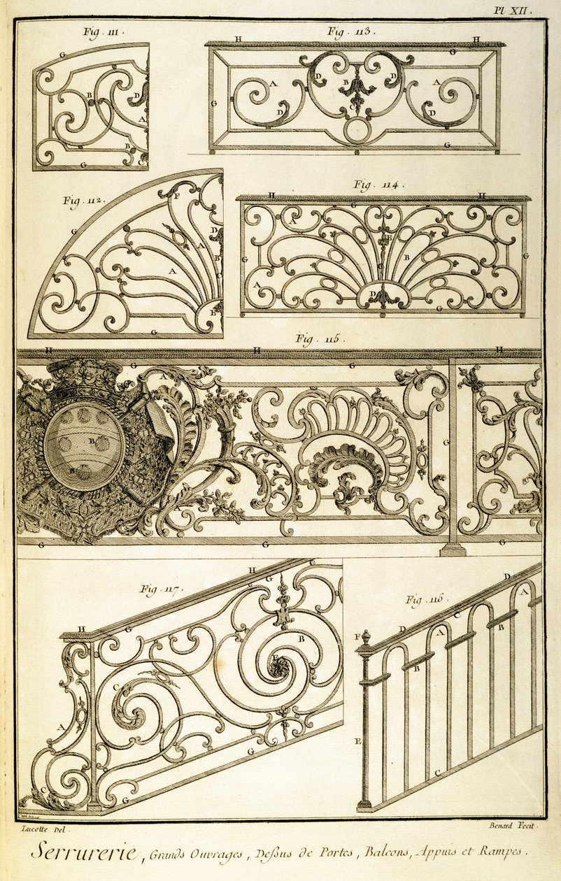 مشغولات زخرفية ، من Diderots Encyclopaedia ، حانة. 1771 بواسطة المدرسة الفرنسية