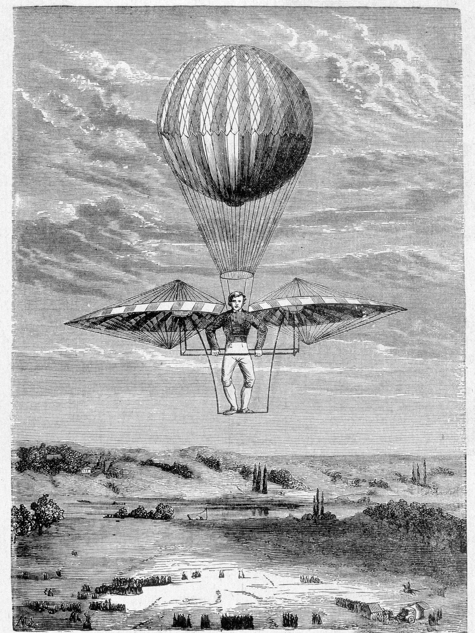 جهاز ديجين (ديجين) لاتجاه المروحيات عام 1812 - في "" ألبوم العلوم ؛ علماء لامعون الاكتشافات العظيمة "" "1896. بواسطة المدرسة الفرنسية