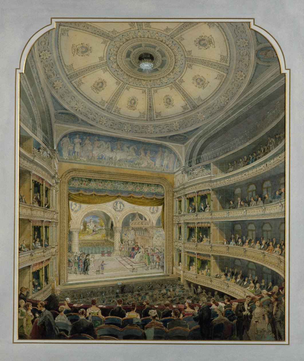 تصميم لمسرح ، 1860 (مرحاض على ورق) بواسطة المدرسة الفرنسية