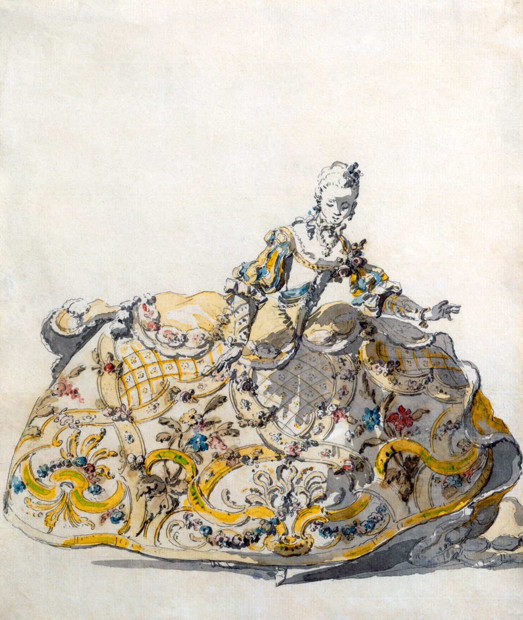 تصميم لثوب السيدات ، 1780s بواسطة المدرسة الفرنسية