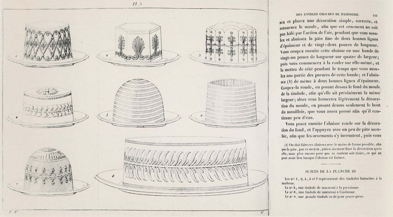 Designs for Timbale de Macaroni by Antonin Carême (engraving) بواسطة المدرسة الفرنسية