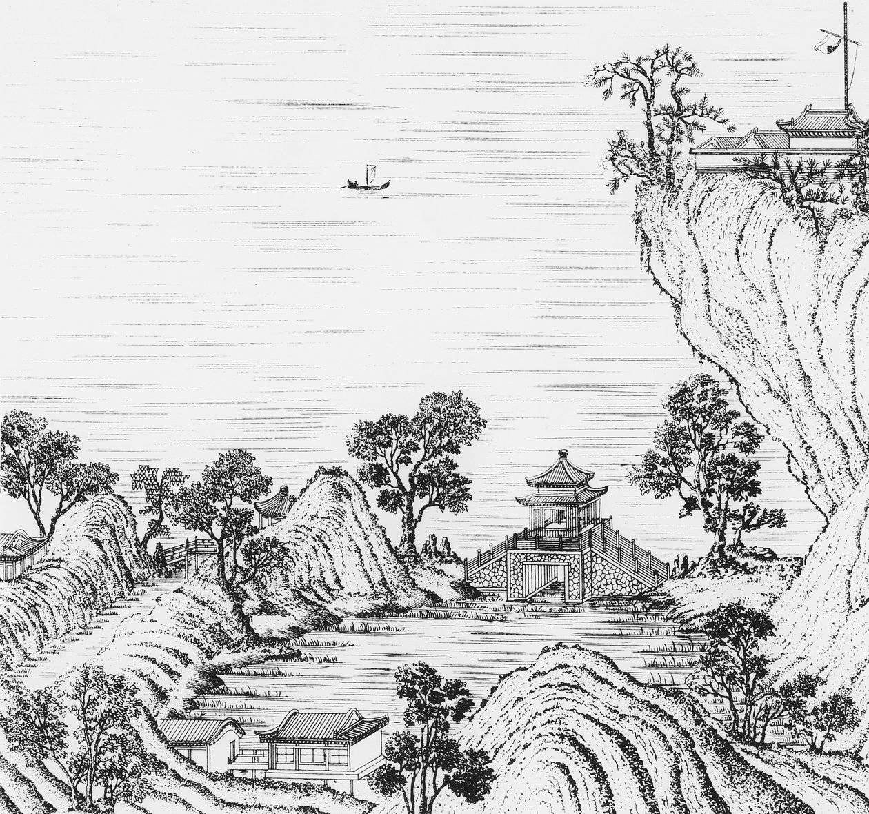 Detail of the gardens of the Chinese Emperor, from 