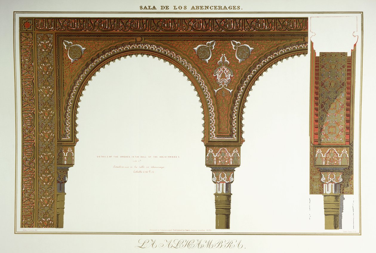 تفاصيل الأقواس في Sala de los Abencerages بواسطة المدرسة الفرنسية