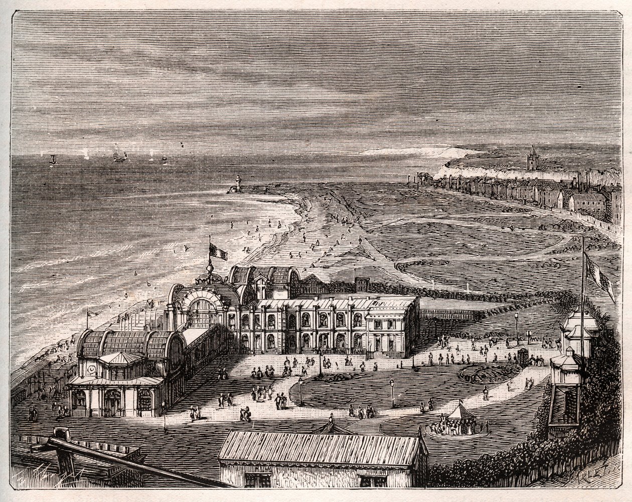 دييب - نورماندي - نقش في "فرنسا اللامعة: الجغرافيا والتاريخ والإدارة الإحصائية" بواسطة V.A. Malt-Brown. 1884 بواسطة المدرسة الفرنسية