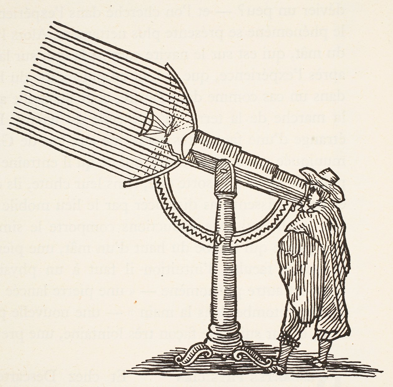 تلسكوب ديوبتر ، نسخة من نقش بوريس ميستشيرسكي (ت 1957) ، رسم توضيحي من Histoire of the Nation Française ، Science ، Volumes I & II ، بقلم غابرييل هانوتاو (1853-1944) ، 1924 بواسطة المدرسة الفرنسية