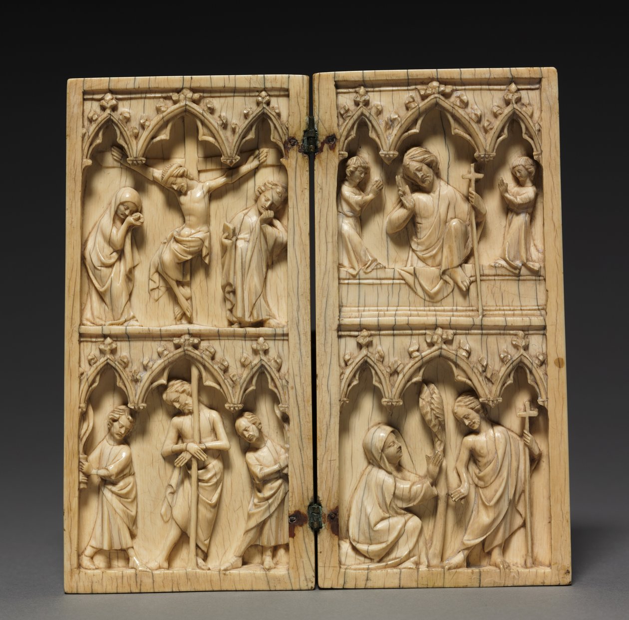 Diptych: مشاهد من آلام المسيح والآخرة ، 1330-1350 بواسطة المدرسة الفرنسية
