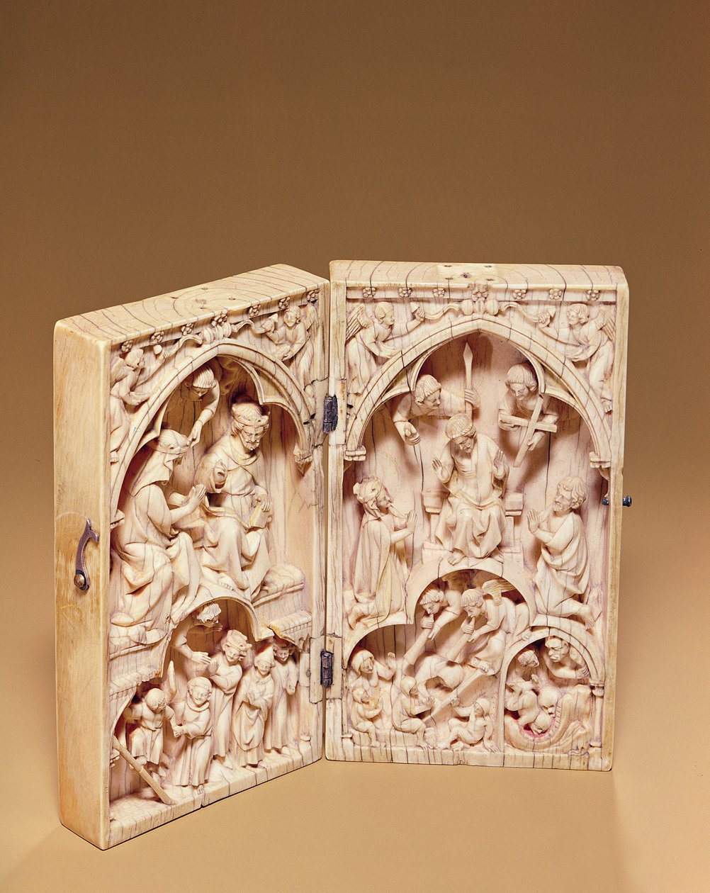 Diptych مع تتويج العذراء والحكم الأخير ، 1260-70 بواسطة المدرسة الفرنسية