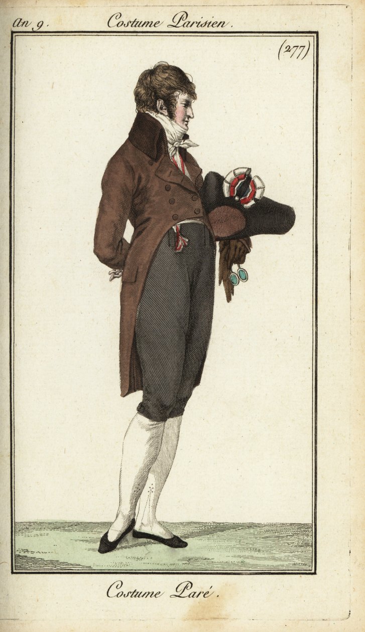 Directoire gentleman in gala fashion بواسطة المدرسة الفرنسية