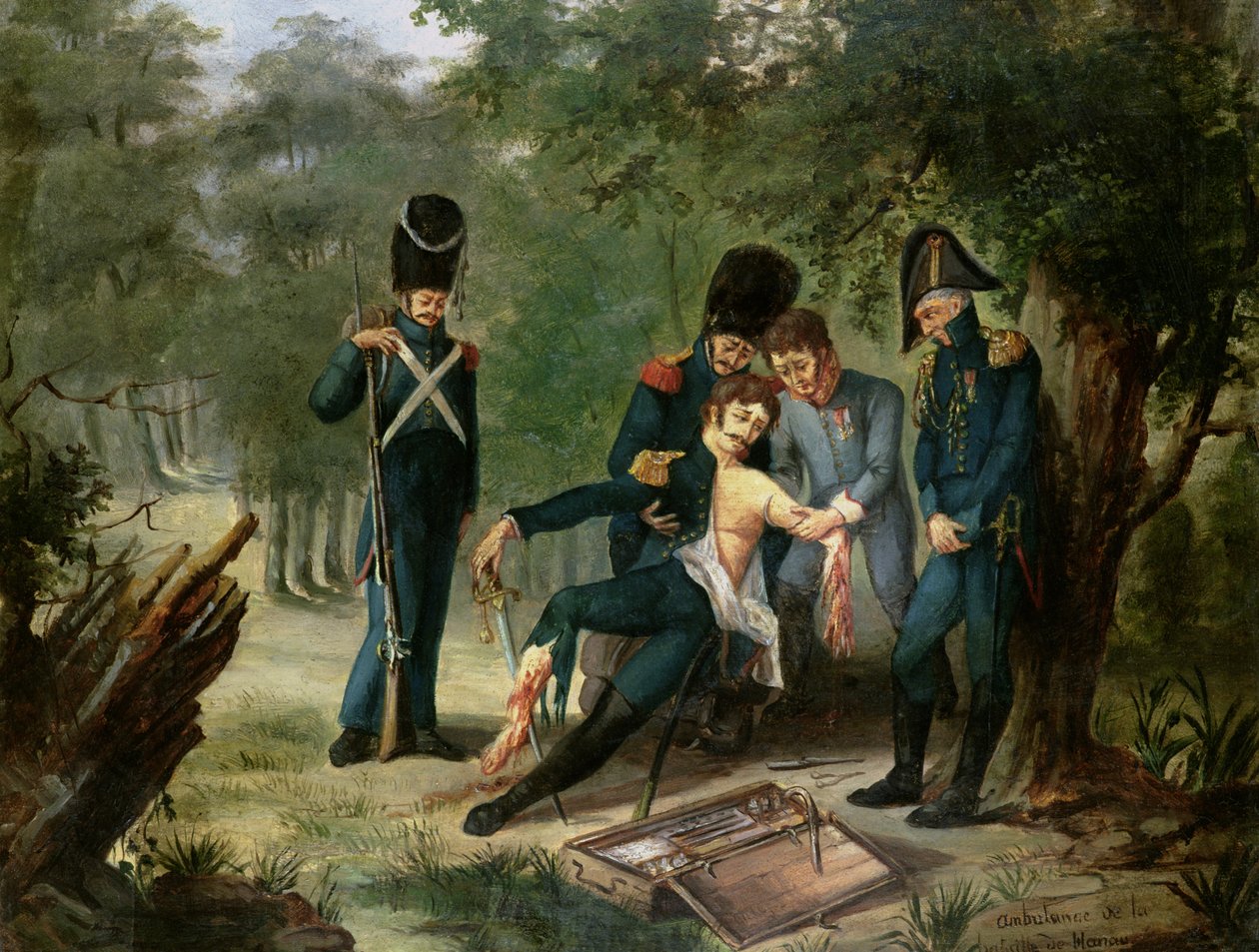 سيارة إسعاف دكتور لاريز في معركة هاناو ، 30 - 31 أكتوبر 1813 بواسطة المدرسة الفرنسية