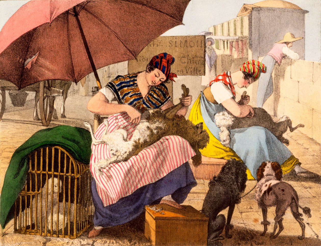 الكلاب Groomers ، 1820 بواسطة المدرسة الفرنسية