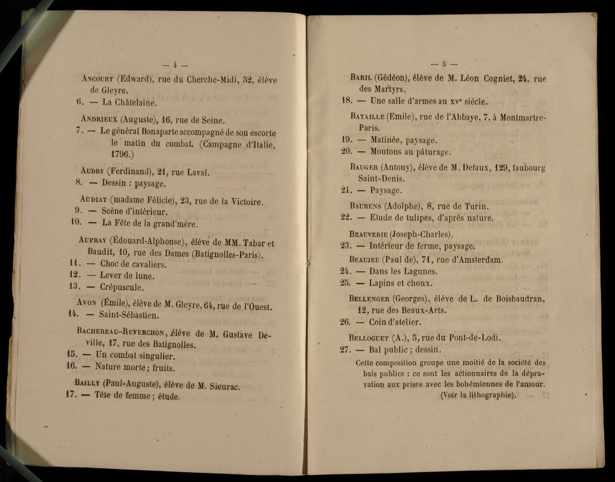 صفحة مزدوجة من صالون الرفض ، 1863 بواسطة المدرسة الفرنسية