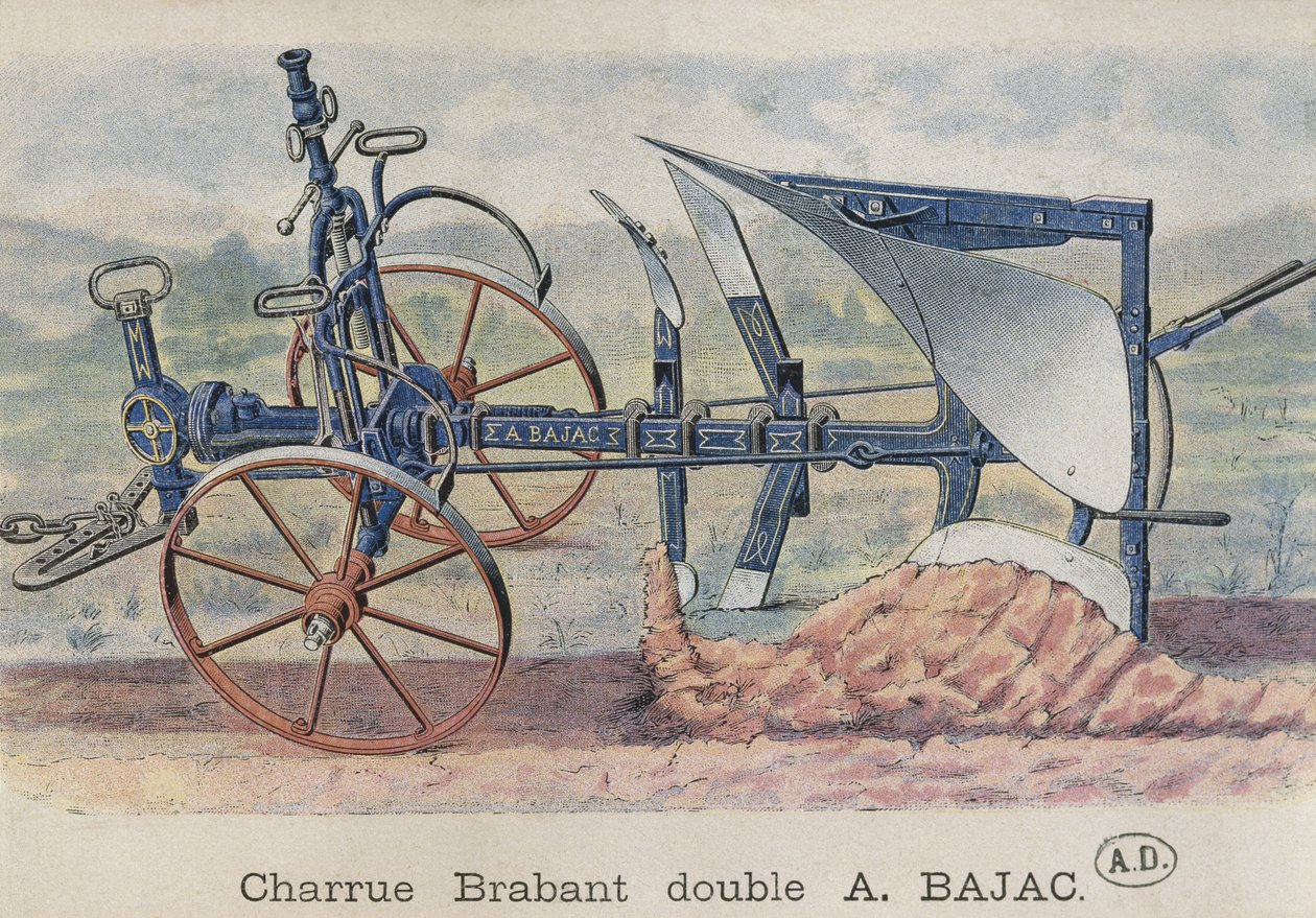 حرث مزدوج برابانت اخترعه أنطوان باجاك ، c.1900 بواسطة المدرسة الفرنسية