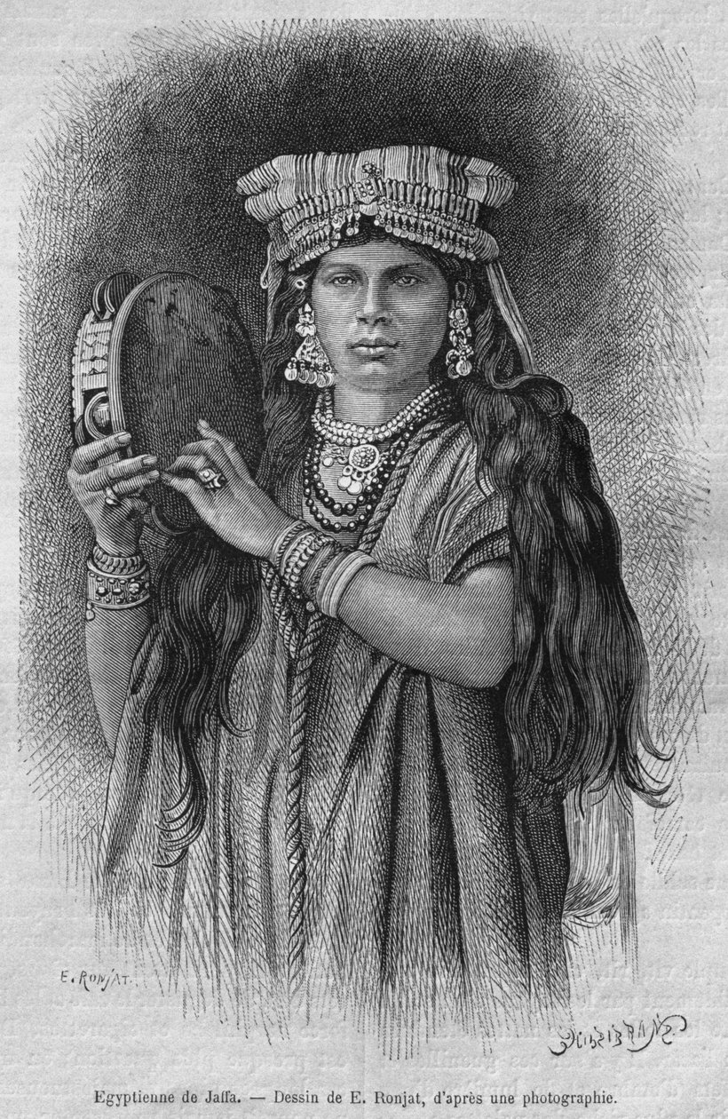 المرأة المصرية في يافا من سوريا اليوم. رحلات إلى فينيسيا ولبنان وجودي. 1875-1880 من لويس تشارلز إميل لورت ، 1884 (النقش وزن الجسم) بواسطة المدرسة الفرنسية