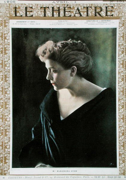 إليونورا دوز (1858-1924) ، رسم توضيحي على غلاف مجلة "Le Theatre" بواسطة المدرسة الفرنسية