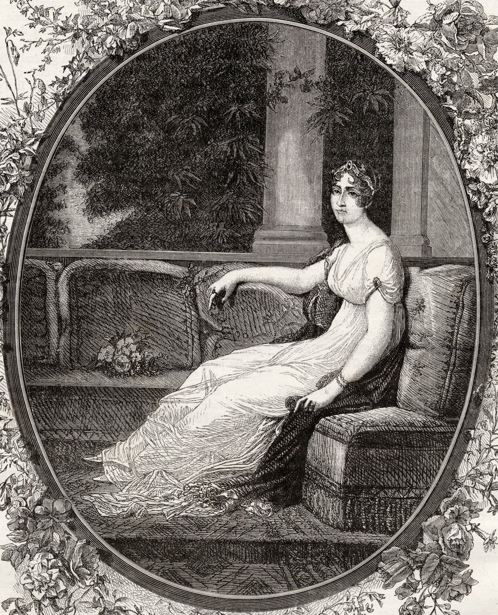 الإمبراطورة جوزفين من فيلم Histoire de la Revolution Française للكاتب لويس بلانك (1811-1882) بواسطة المدرسة الفرنسية