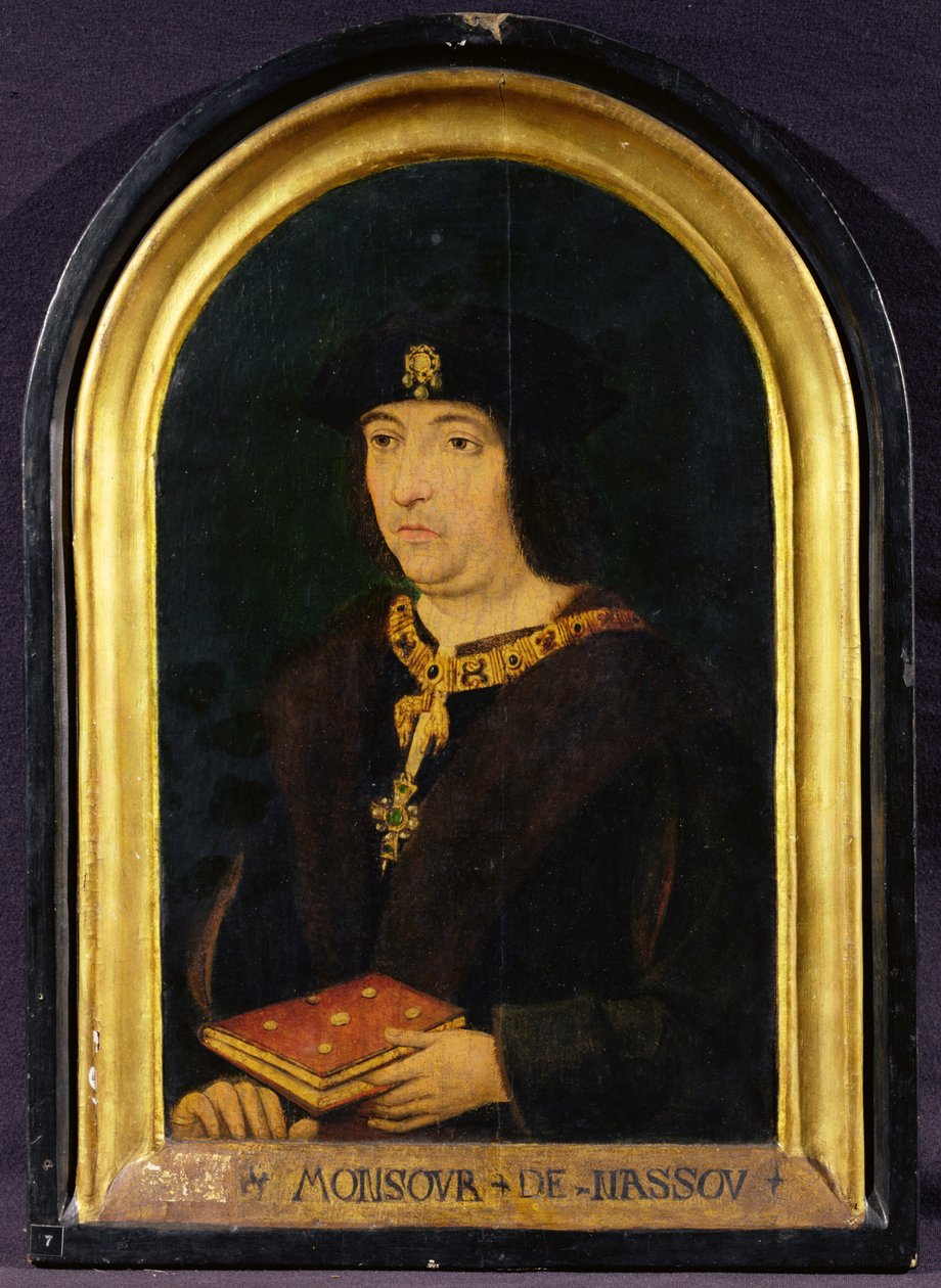 إنجلبرت الثاني (كتب عليه "منصور دي ناسو") حوالي 1499-1531 (زيت على لوح) بواسطة المدرسة الفرنسية