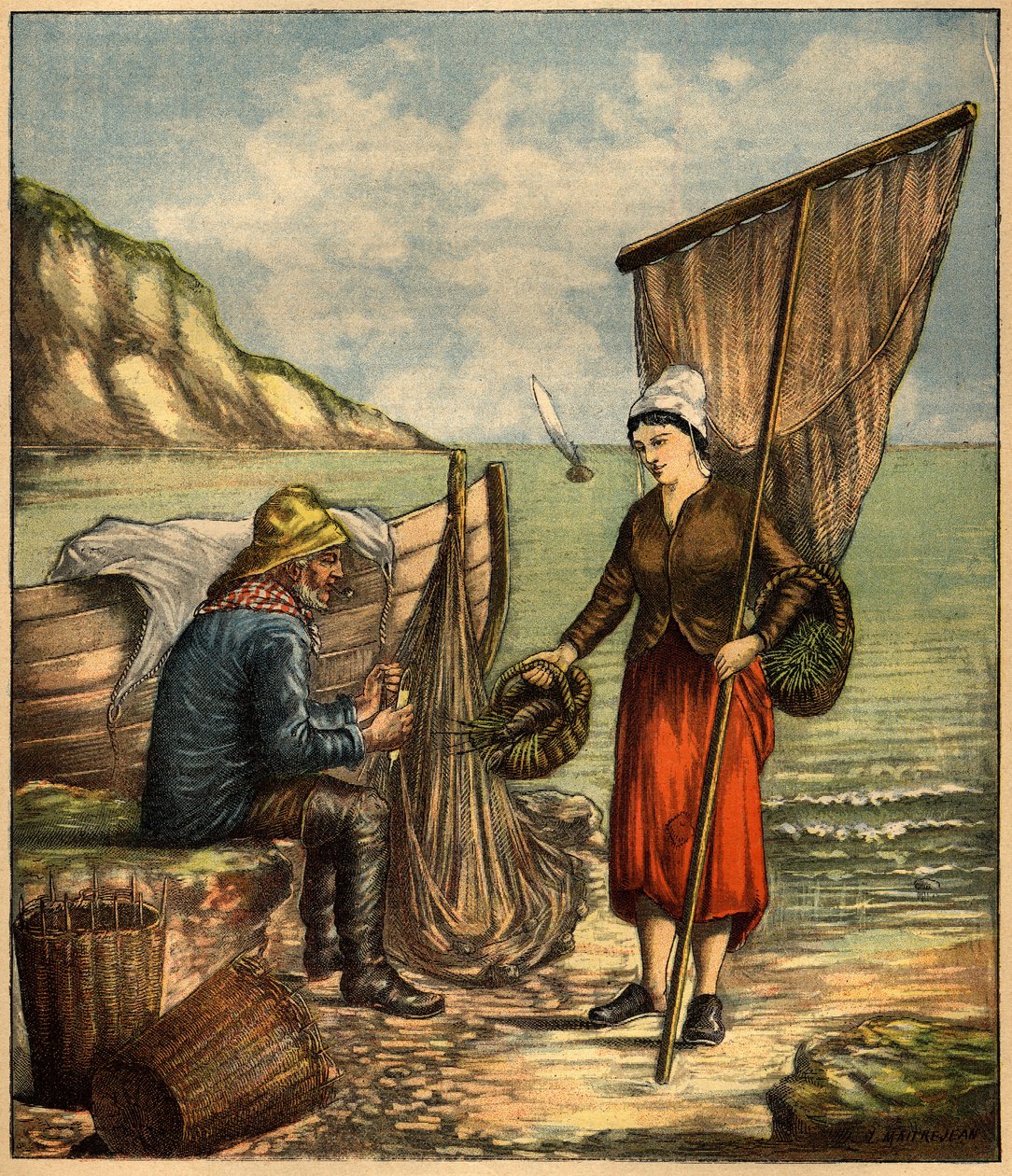 نقش في "La Terre Illustree" رقم 86 بتاريخ 23 يونيو 1892. بواسطة المدرسة الفرنسية